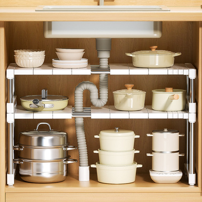 厨房可伸缩水槽下收纳架