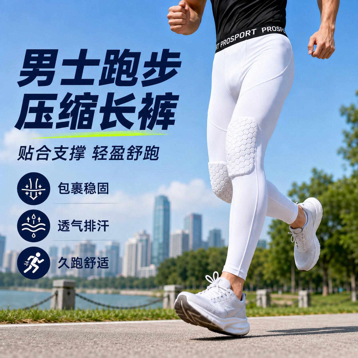 压缩紧身裤跑步男健身篮球健美训练七分打底裤速干高弹透气长裤