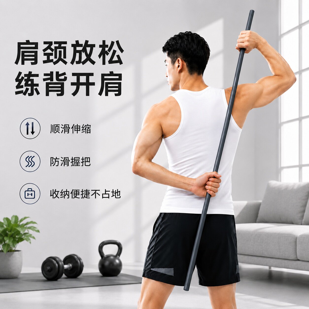 乌龙盘棍可伸缩盘龙长棍瑜伽棍开背练背拉伸体态开肩棍子健身棍棒图片