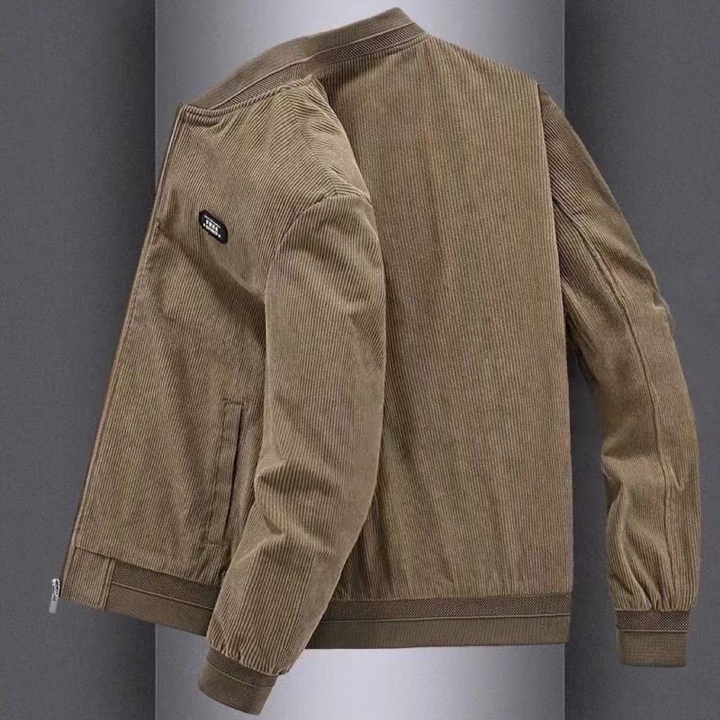 外套男2025秋冬季新款休闲宽松灯芯绒棒球领复古加绒加厚夹克男潮