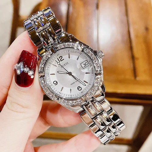 Guess手表钢带水晶镶钻防水腕表