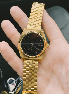 Nixon尼克松男女手表复古方形表时尚礼品石英钢带黑金小金表 A045