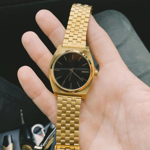 Nixon尼克松男女手表复古方形表时尚礼品石英钢带黑金小金表 A045