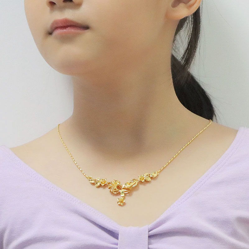 越南沙金项链女24K仿黄金999纯金色新娘结婚婚庆旗袍久不掉色首饰