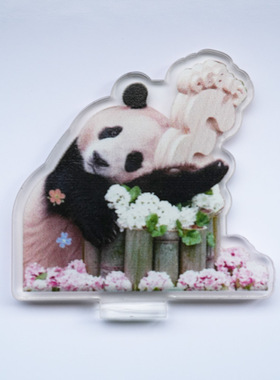 福宝摆件熊猫挂饰创意电脑办公室桌面氛围工位励志文字搞怪定制