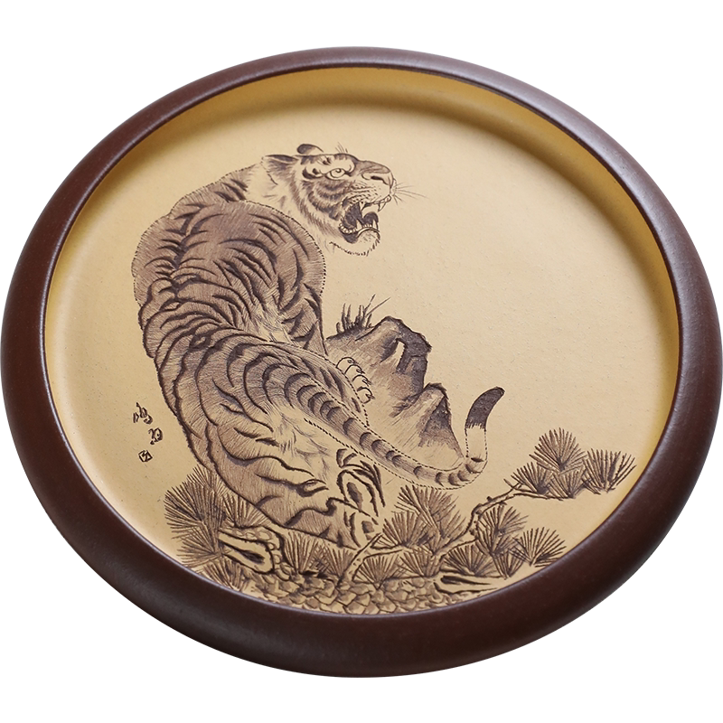宜兴原矿紫砂刻绘段泥功夫茶具