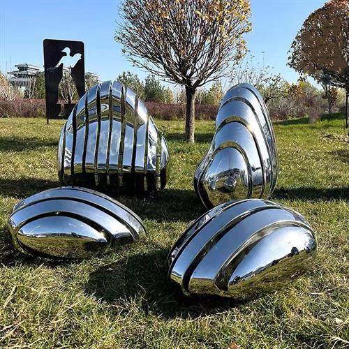 不锈钢雕塑镜面鹿月亮圆环水景铁艺金属户外造型景观玻璃钢雕塑