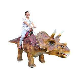 引流骑行乘走甲龙三角龙亲子游乐大型仿真恐龙生产制作厂家