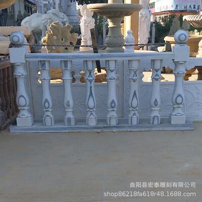 石雕阳台柱护栏汉白玉花瓶柱雕塑栏板厂家欧式石柱大理石围栏