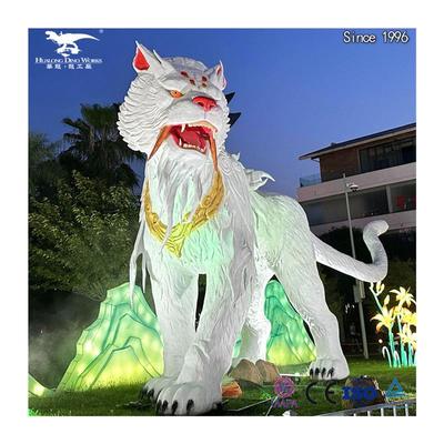 山海经定制动物机模白狐大型动物模型源头工厂支持来图定制