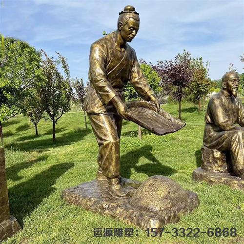 酒文化玻璃钢雕塑仿铜铸铜喝酒品酒制酒酿酒工艺流程大型人物摆件