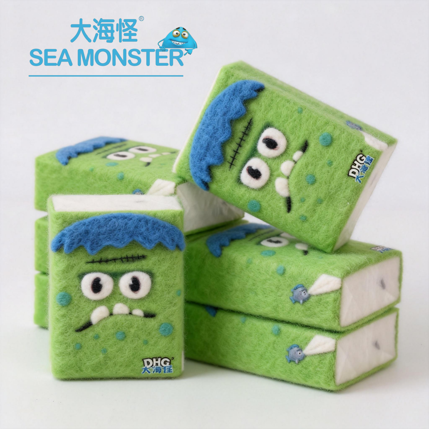 大海怪抽纸纸巾60抽8包5层印花