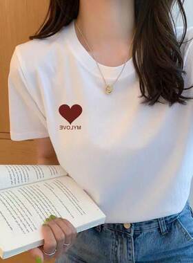 短袖t恤女ins潮春装圆领宽