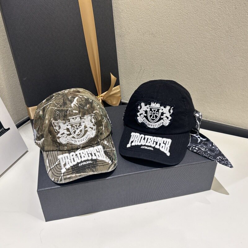 美式复古重工刺绣十字架棒球帽