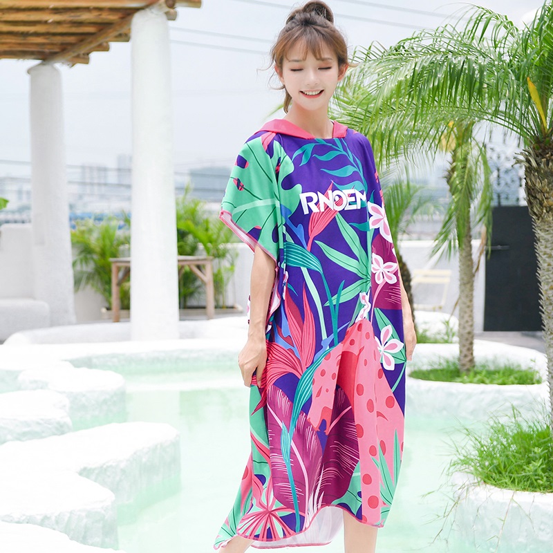 沙滩巾斗篷RNOEMI浴袍速干浴巾