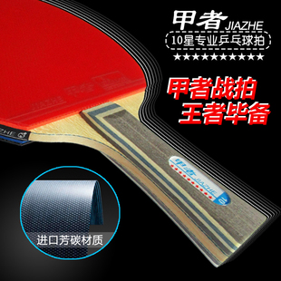 乒乓球拍10星专业级初学者学生成人横直拍训练比赛拍碳素底板单拍