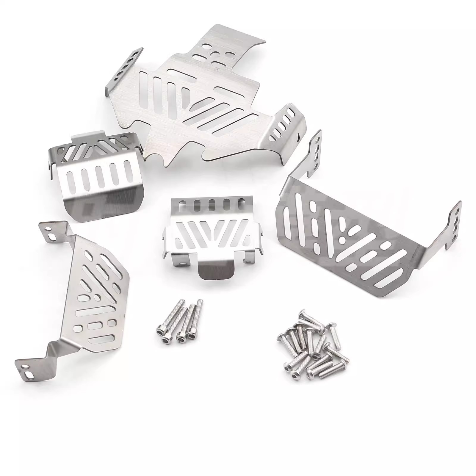 KCCP RC攀爬车TRX4底盘护甲 T4前后护板 护蛋不锈钢防刮护底5件套