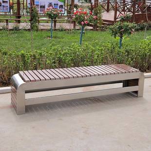无靠背公园长椅户外樟子松实木塑木椅子公共座椅园林庭院凳