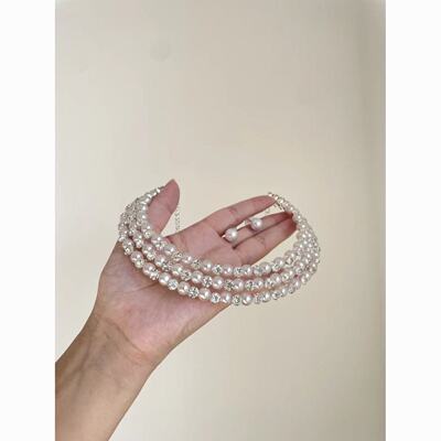 Vintage|Snow-coloured pearls项链套装小众轻奢高级感气质锁骨链