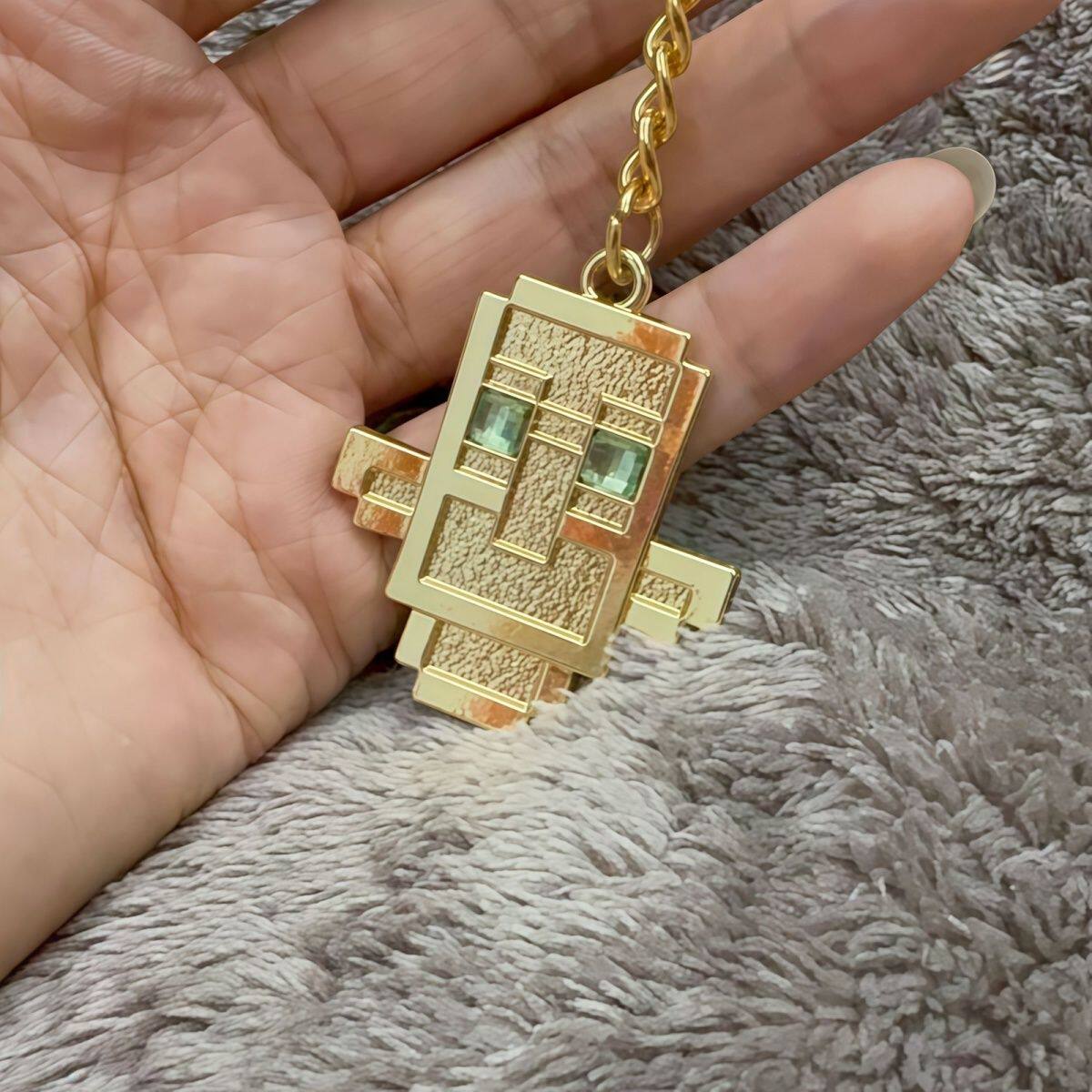 我的世界不死图腾钥匙扣挂件金属游戏周边立体书包浮雕迷你