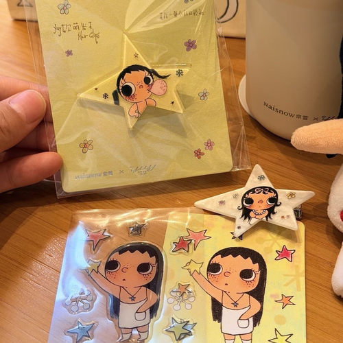 可爱yuyu联名五角星发夹卡通女孩侧边刘海夹少女百搭碎发夹子头饰