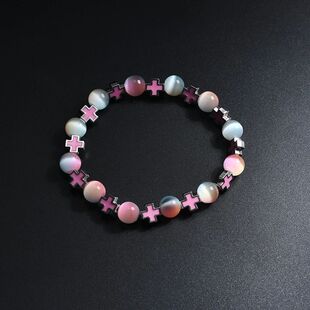 猫眼石十字架手串小众设计高级手链ins夏日百搭饰品礼物