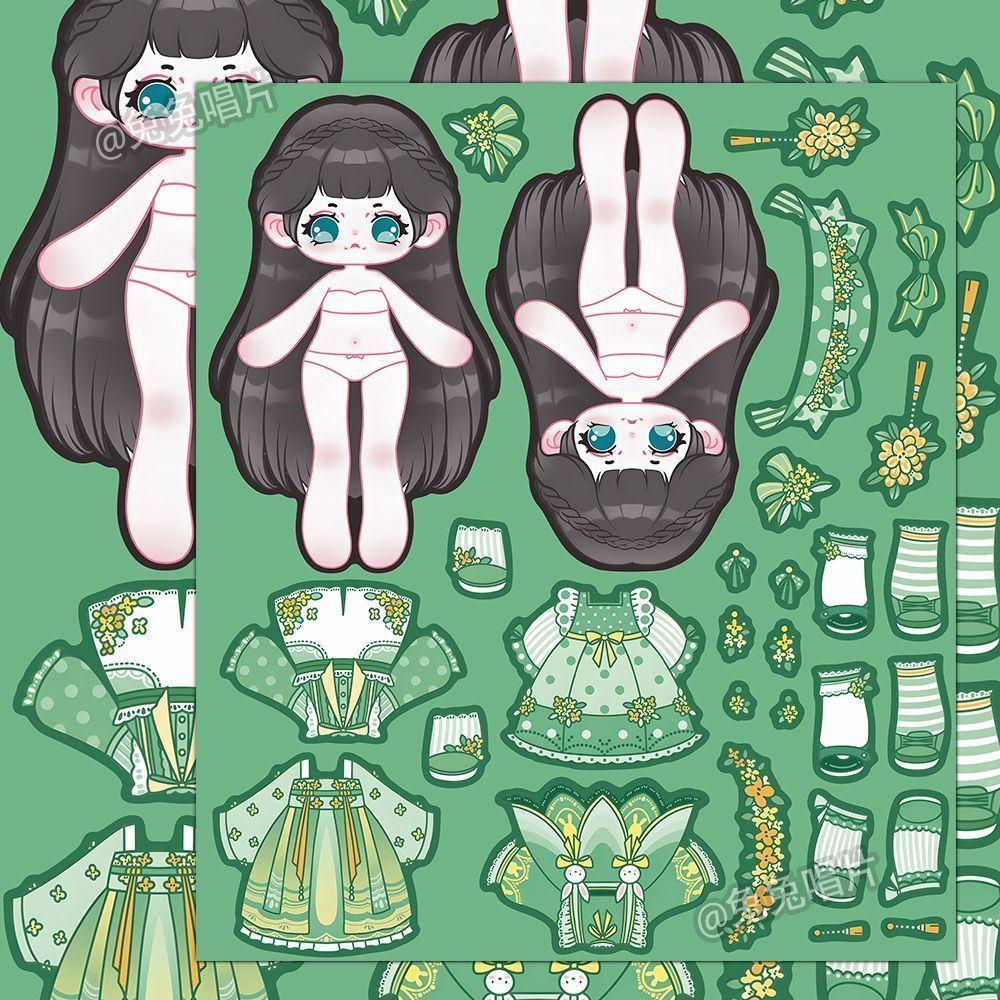 棉花娃娃换装贴纸提升专注力让孩子玩出创意兴趣手工创意粘贴贴画