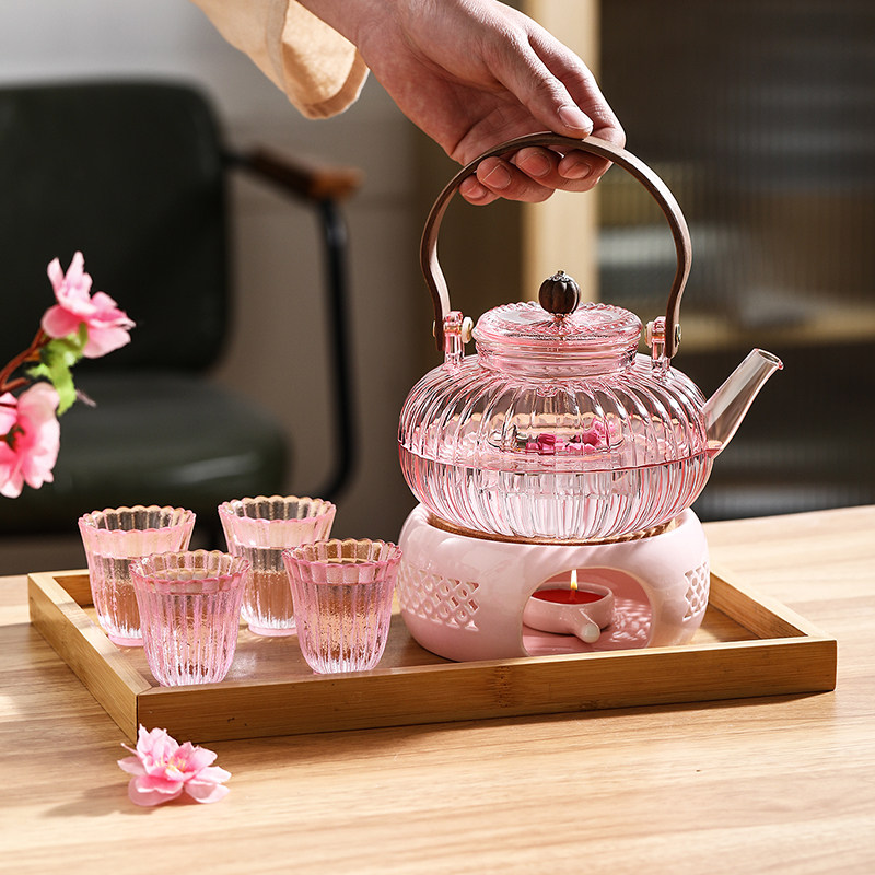 水果花茶壶蜡烛加热煮茶器下午茶养生茶具套装2025新款玻璃泡茶壶