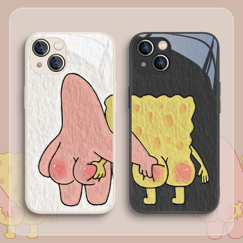 情侣适用红米note12turbo手机壳小米12海绵宝宝13派大星10s秀恩爱11卡通k60女款k50新款k40男civi玻璃mix4套