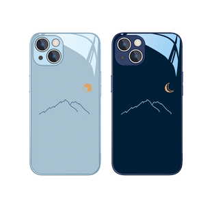 适用iphone15promax手机壳磁吸苹果16男13女14plus日照金山12情侣17新款magsafe无线充电11pro玻璃pura80简约