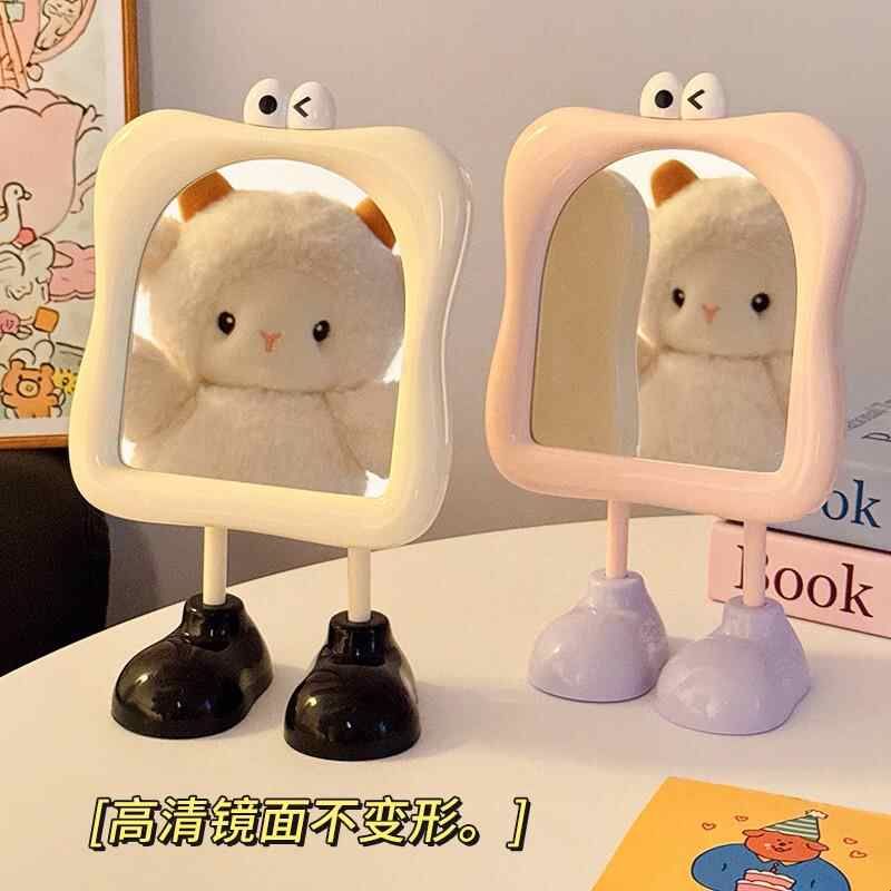 化妆镜桌面台式可立学生宿舍女梳妆台随身便携迷你小镜子高颜值
