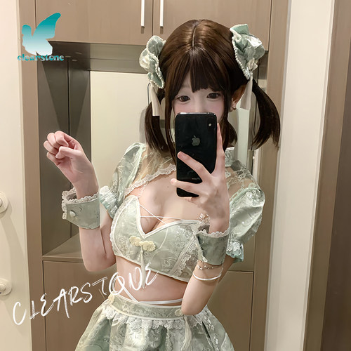 【clearstone】中国糖衣花卉粉红色薄荷色女仆连衣裙cosplay正版