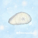 甜妹兔毛雪花水钻秋冬毛绒帽子贝雷帽 显脸小 IVONA 软糯穿搭