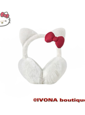 IVONA【K门坠爱！】原创手作kitty猫耳萌冬日保暖可折叠耳暖耳罩