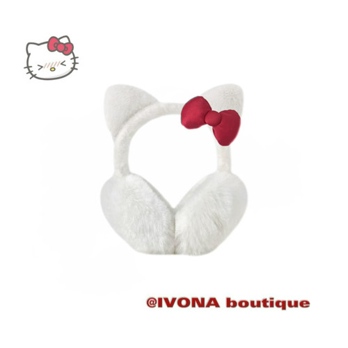IVONA【K门坠爱！】原创手作kitty猫耳萌冬日保暖可折叠耳暖耳罩