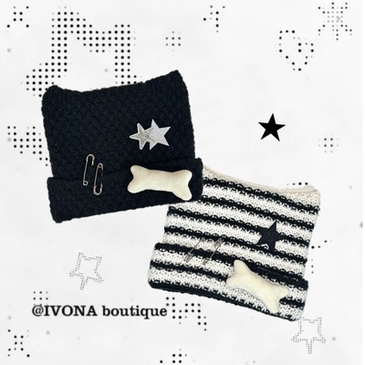 IVONA亚比风甜酷秋冬保暖毛线帽