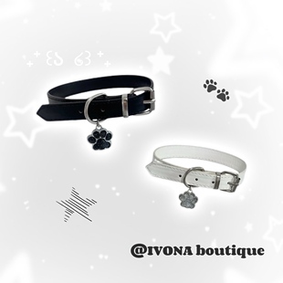 IVONA【小狗项圈^】原创diyY2k辣妹设计小狗爪印项圈chocker项链
