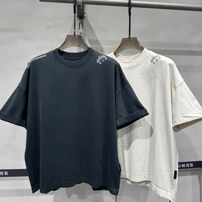 潮牌复古手绘重磅百搭宽松短袖