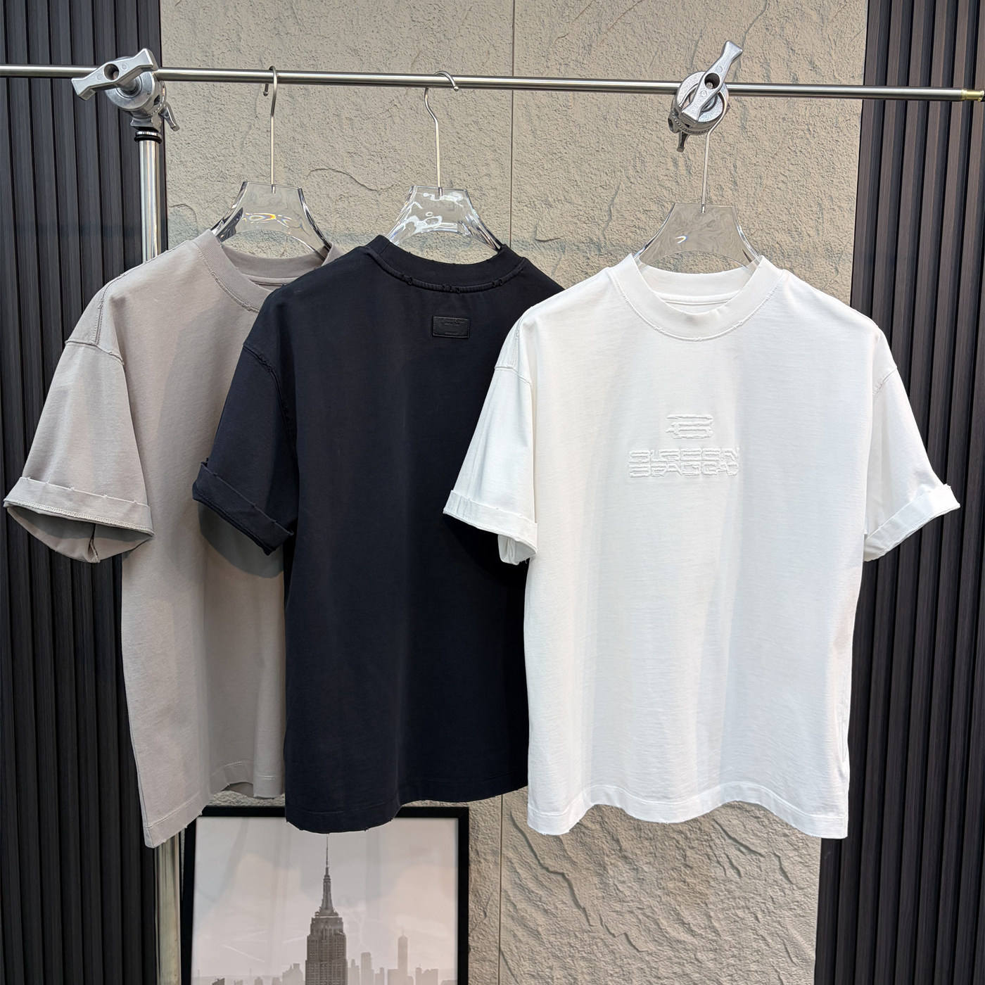 重磅高定纯棉短袖T恤男女宽松版