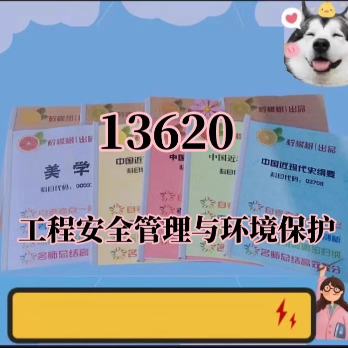 纸质版  13620工程安全管理与环境保护 资料自考笔记过关无需课本考点重点密训  模拟练习题  考纲考点小抄资料