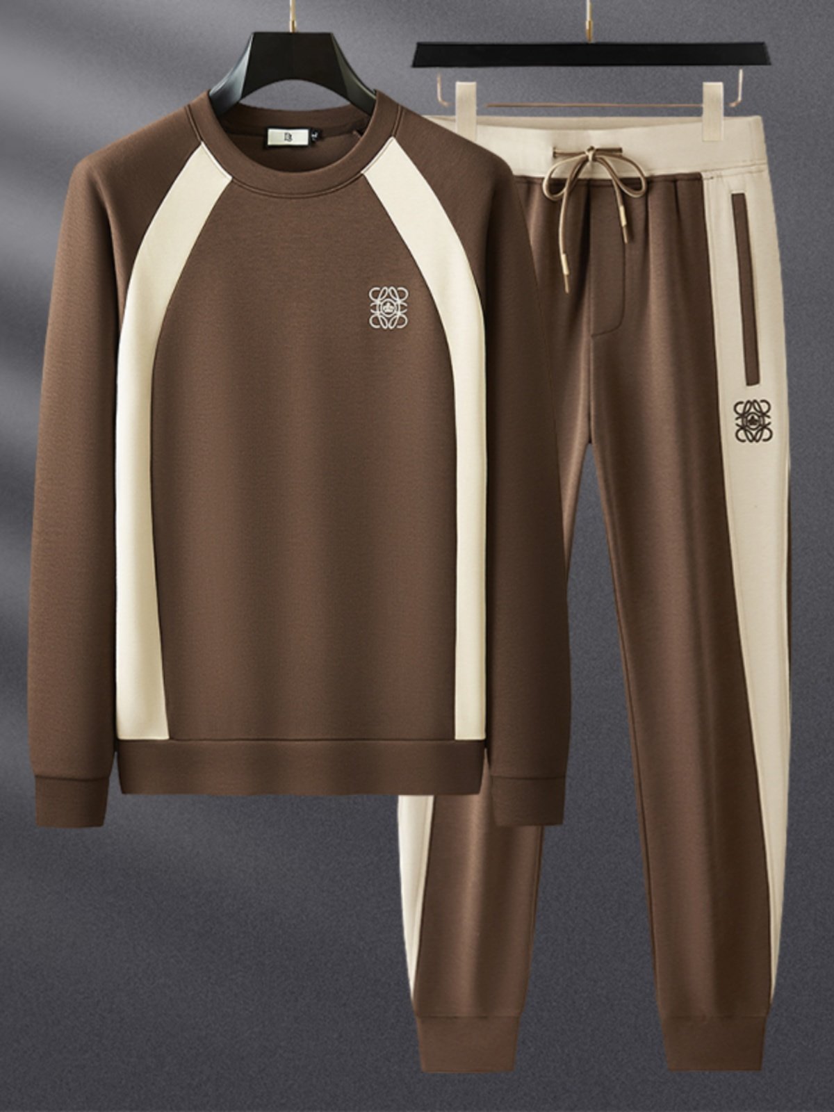 2025秋冬季莫代尔运动服套装男款保暖太空棉高端两件套男卫衣裤子