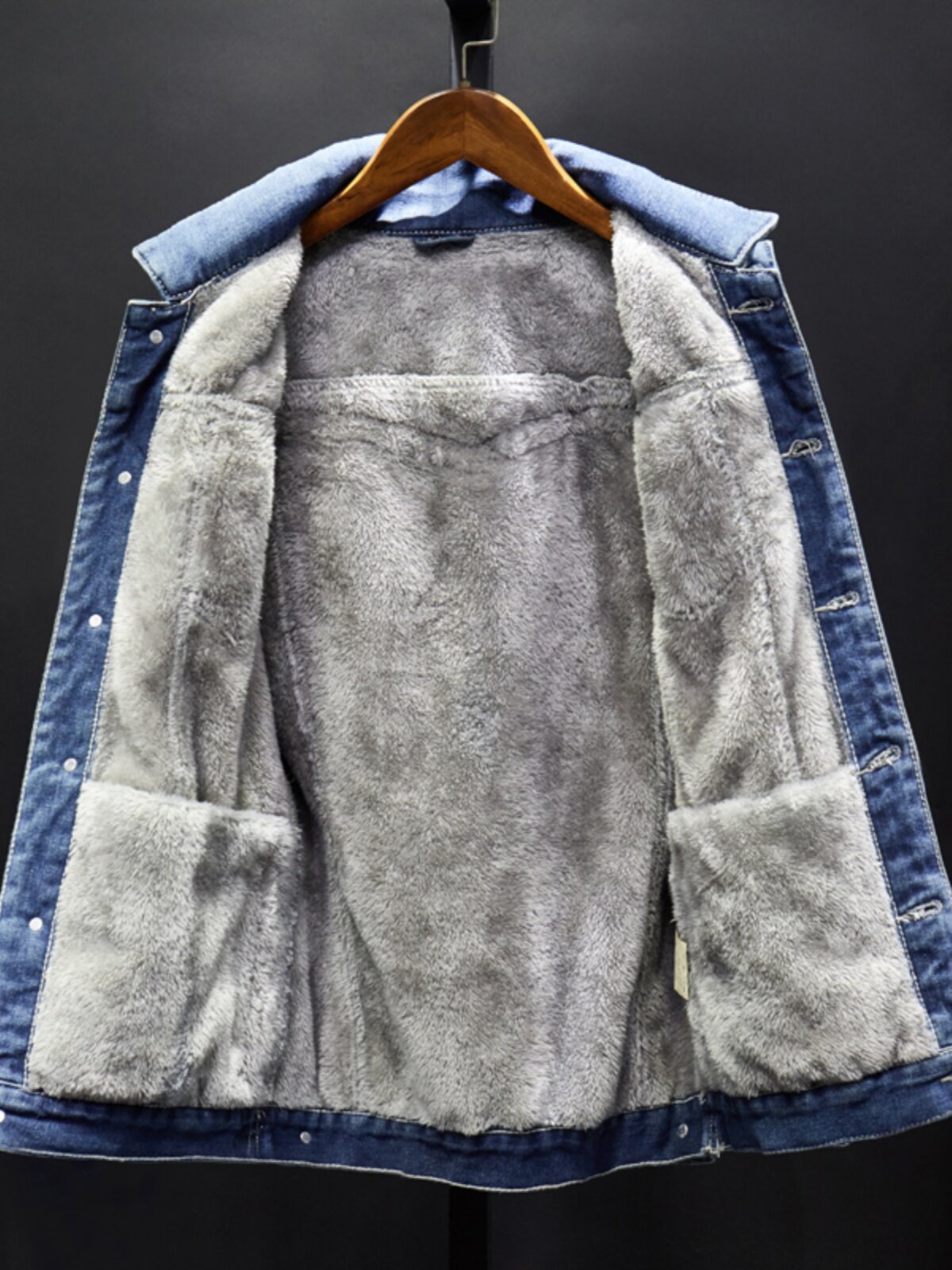 秋冬韩版牛仔外套男大码水晶绒潮流百搭加绒加厚保暖简约夹克大衣,男装,夹克,淘宝优惠券,粉丝福利购,淘宝优惠卷