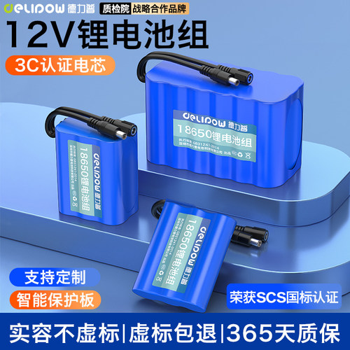 [3c认证电芯]德力普12v锂电池组