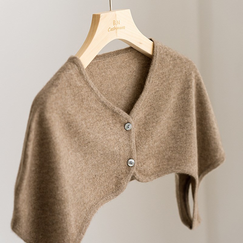 100山羊绒女士针织护肩产妇月子服防寒坎肩防护保暖空调护颈披肩V