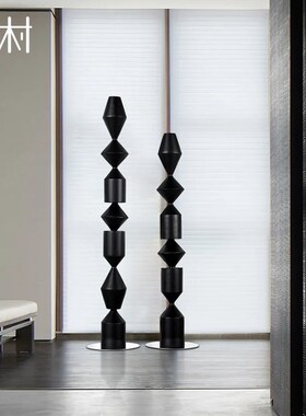 无尽之柱创意木雕落地摆件酒店售楼处样板房玄关装饰竖高艺术雕塑