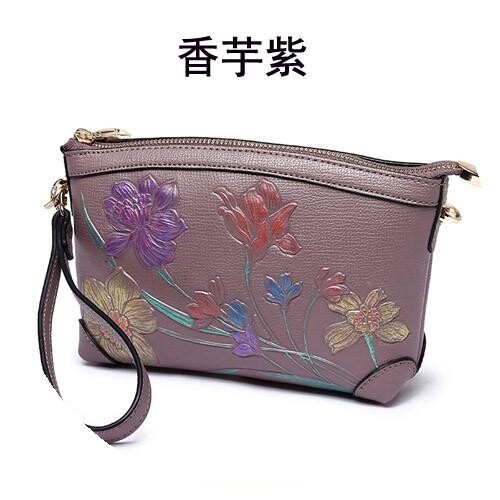 女式手拿包2019新款时尚印花手提贝壳小包单肩斜挎两用休闲手机包