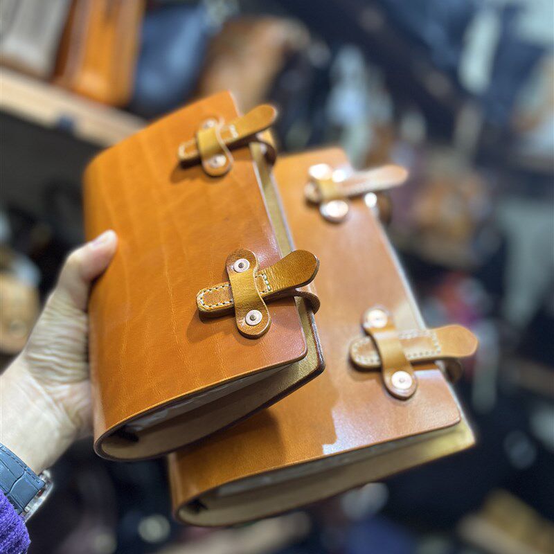 制道高档商务牛皮复古p真皮记事本绘画笔记本日记本简约加厚a5a6