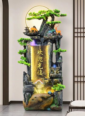 假山流水喷泉客厅循环水招财风水轮办公室鱼缸造景观装饰落地摆件