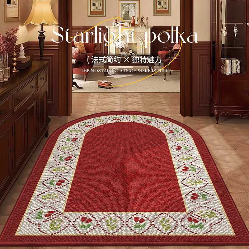 美式复古入户门地垫玄关门前垫子皮革脚垫高级感2024新款防滑地毯