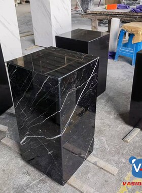 大理石底座客厅玄关样板间雕塑酒店落地岩板花架装饰品摆件展示台